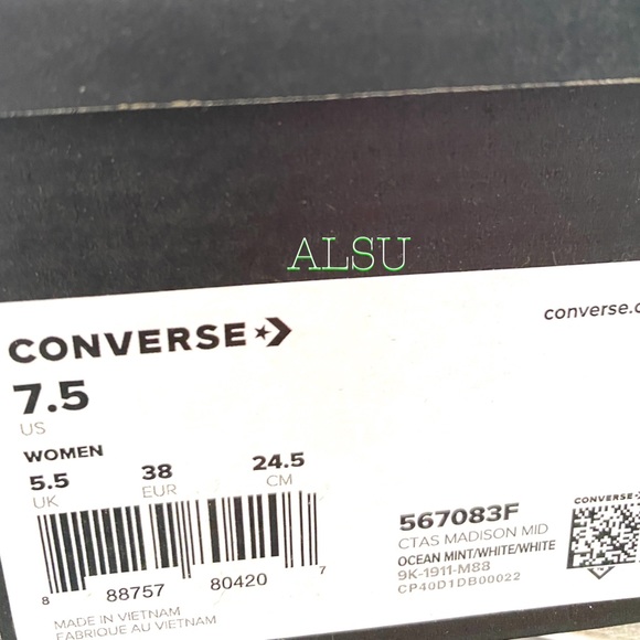 Converse Ctas Madison Mid Ocean Mint Women’s - Picture 9 of 9
